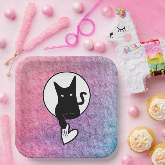 詩人アディラ・アコオによるピンクのハロウィンの紙皿 ペーパープレート (パーティー)