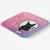 詩人アディラ・アコオによるピンクのハロウィンの紙皿 ペーパープレート (傾斜あり)