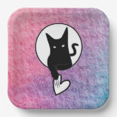 詩人アディラ・アコオによるピンクのハロウィンの紙皿 ペーパープレート (正面)