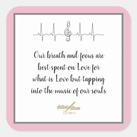 詩人アディラ・アコーによる愛のステッカーへの扉 スクエアシール (正面)