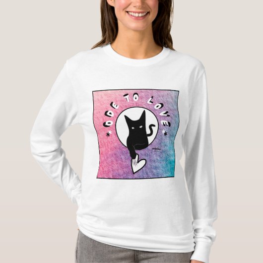 詩人アディラ・アコーの猫好きTシャツ Tシャツ (正面)