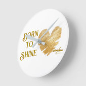 詩人アドエラ・アコオによるBorn to Shine ウォールクロック (傾斜)