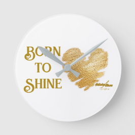 詩人アドエラ・アコオによるBorn to Shine 壁掛け時計 ラウンド壁時計