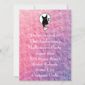 詩人アドリエラ・アコーによるピンクのハロウィン招待状 招待状 (裏面)