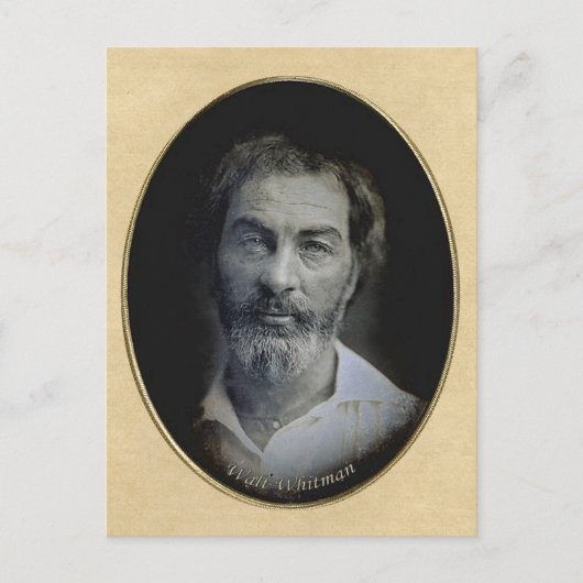 詩人ウォルト・ホイットマンの思慮深い目 ポストカード (正面)
