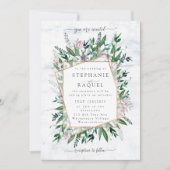 詩人ガーデンワイルドフラワーウォーター色のフローラブーク 招待状 (正面)