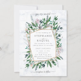 詩人ガーデンワイルドフラワーウォーター色のフローラブーク 招待状