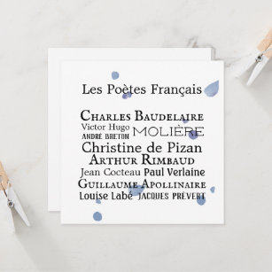 詩人フランスのフラットカード