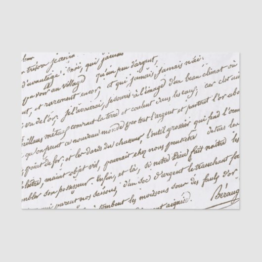 詩人ヴィンテージフランスの金ゴールドスクリプト農地収穫  薄葉紙 (正面)