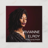 詩人作家ライター先生写真 スクエア名刺 (正面)