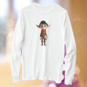 詩人10代のクリスマス小妖精や小人女子ティー Tシャツ