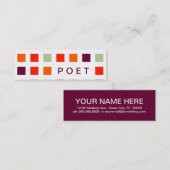 詩人(モダンな正方形) スキニー名刺 (正面/裏面)