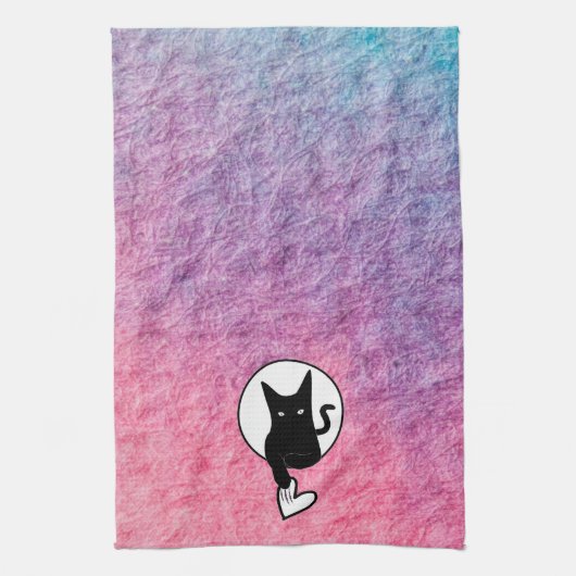 詩人Adiela Akooによるピンクのハロウィンキッチンタオル キッチンタオル (縦)