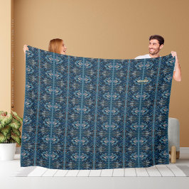 詩人Adiela Akooによる青い縞模様のペイズリー・ブランケット フリースブランケット