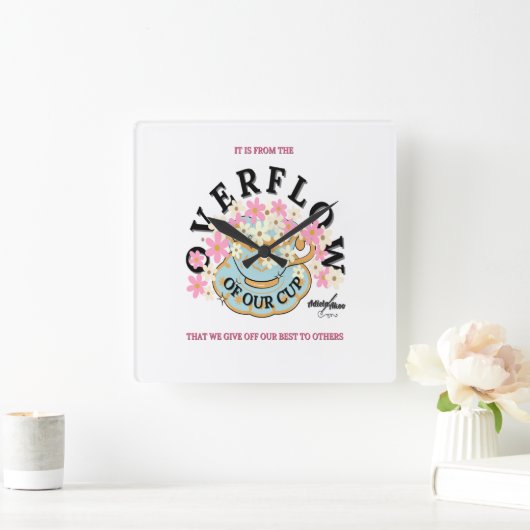 詩人Adiela AkooによるOVERFLOWウォールクロック スクエア壁時計 (ホーム)