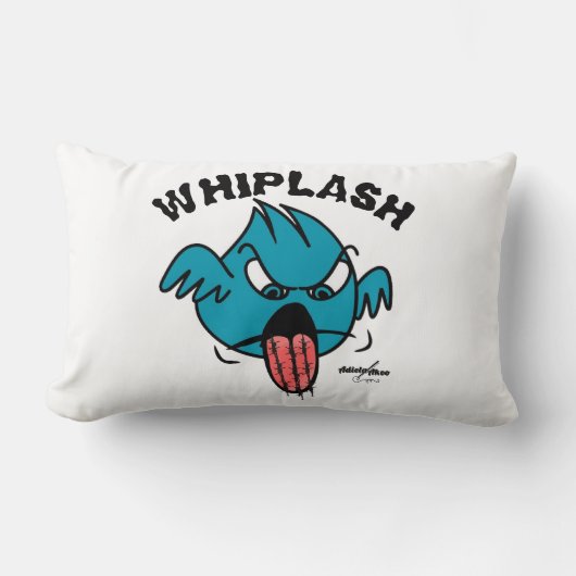 詩人Adiela AkooによるWHIPLASH装飾用クッション – 白 ランバークッション (正面)