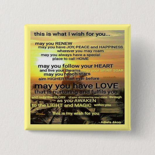 詩人Adiela AkooによるWISHボタン 缶バッジ (正面)