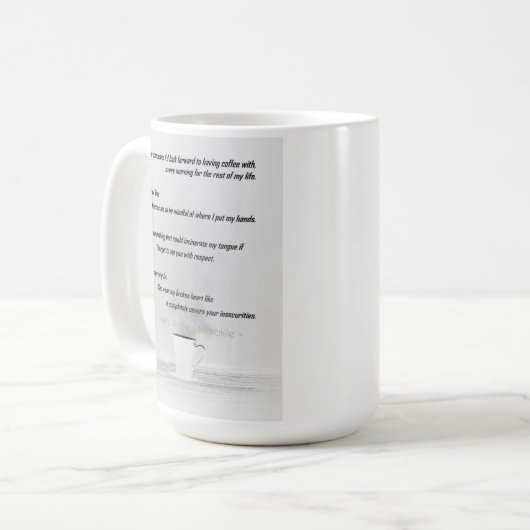 詩歌のコーヒー・マグ コーヒーマグカップ (正面左)