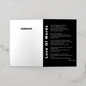 詩歌の愛 箔グリーティングカード (外側レイダウン)