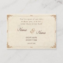 詩的なヴィンテージ結婚式招待カード エンクロージャーカード