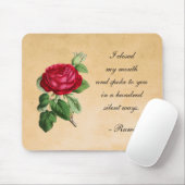 詩的な瑠美引用文タイポグラフィとヴィンテージレッドローズ マウスパッド (マウス)