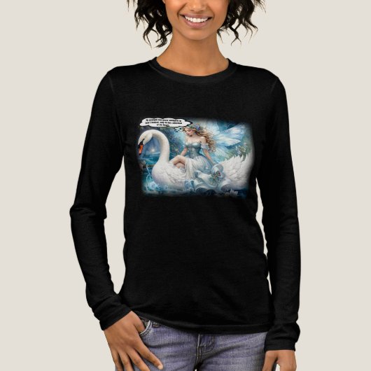 詩的な白鳥乗りシャツ トライブレンドTシャツ (正面)