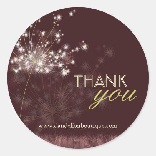 詩的な秋ダンデリオンビジネスサンキュー ラウンドシール (正面)
