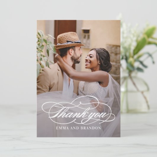 詩的な脚本写真結婚のサンキューカード 招待状 (スタンド正面)