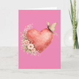 詩的な蝶のフォルム - ハート折り紙のグリーティングカード カード