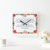 詩篇の一節は、昼と夜の法律に基づき、その果実を産み出す。 スクエア壁時計 (ホーム)