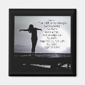 詩篇の主は私の強さのバイブル引用文ブラックグレー マグネット (正面)