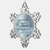 詩篇の冬の森のクリスマス素朴詩 スノーフレークピューターオーナメント (右)