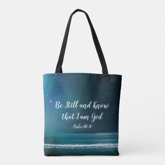 詩篇は今でも私が神であることを知っている トートバッグ (裏面)