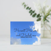 詩篇クリスチャンの癒しの肯定彼は彼を送った ポストカード (スタンド正面)