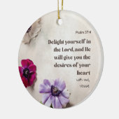 詩篇パーソナライズされた37:4主への喜び セラミックオーナメント (左)