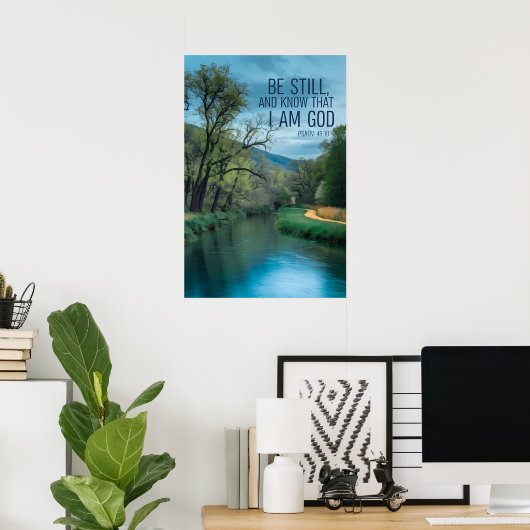 詩篇感動的からの聖書の引用 ポスター (ホームオフィス)