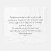 詩篇1は悪人と歩調を合わせていない フリースブランケット (正面(横))