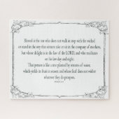 詩篇1アート – 賛美正義とフローラデザイン ジグソーパズル (横)