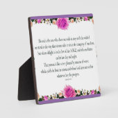 詩篇1アート – 賛美正義とフローラデザイン フォトプラーク (正面)