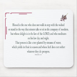 詩篇1アート – 賛美正義とフローラデザイン マウスパッド