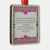 詩篇1アート – 賛美正義とフローラデザイン メタルオーナメント (右)