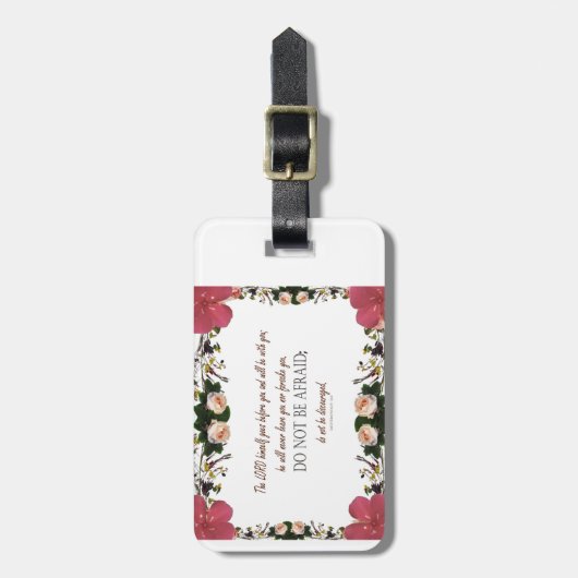 詩篇1アート – 賛美正義とフローラデザイン ラゲッジタグ (正面縦)