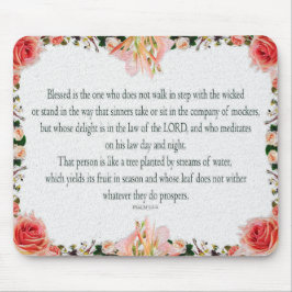 詩篇1リリーフローラ油、邪悪な者の中を歩くな。 マウスパッド
