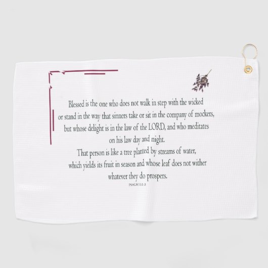 詩篇1章1節から3節ま賛美で、だれが ゴルフタオル (横)