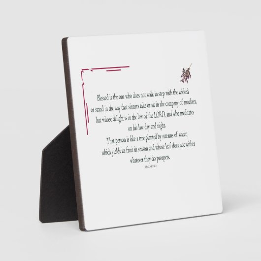 詩篇1章1節から3節ま賛美で、だれが フォトプラーク (正面)