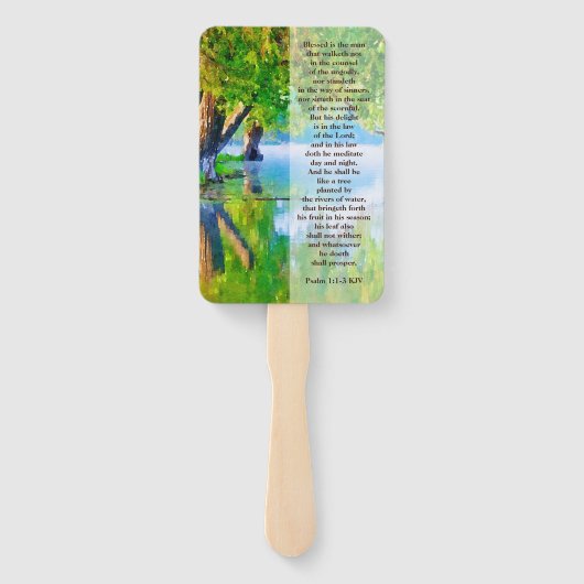 詩篇1章1-3節は賛美キリスト教の人である ハンドファン (裏面)