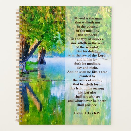 詩篇1章1-3節は賛美キリスト教の人である プランナー手帳 (正面)