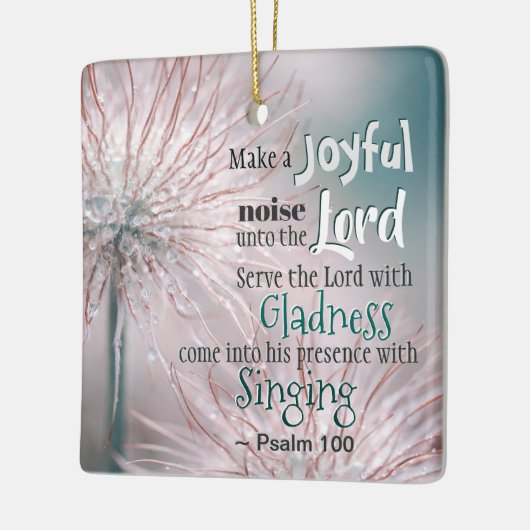 詩篇100:1-2主に喜ばしい音を立てる セラミックオーナメント (左)