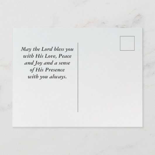 詩篇100:1-2主に喜ばしい音を立てる ポストカード (裏面)