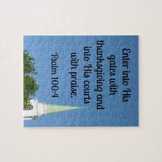 詩篇100:4感謝の気持ちで彼の門に入る ジグソーパズル (横)